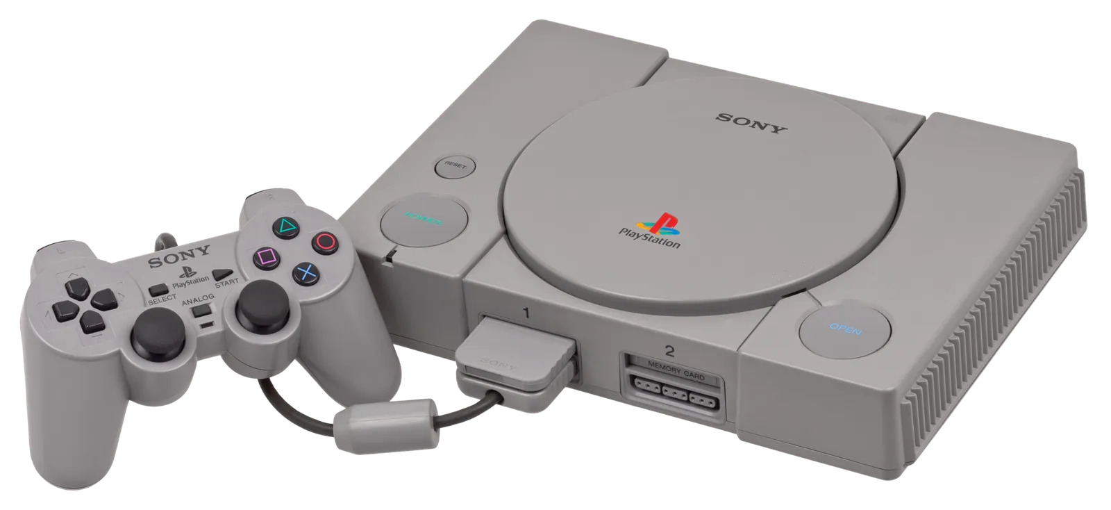 PlayStation console with controller