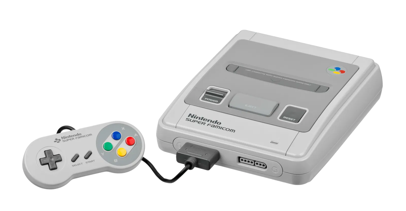 Super Famicom console with controller